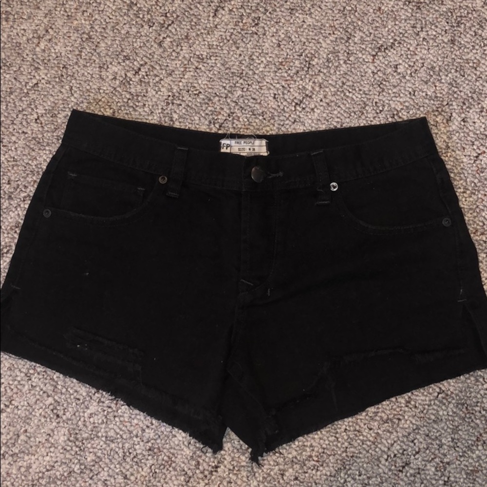 Free People black jean shorts